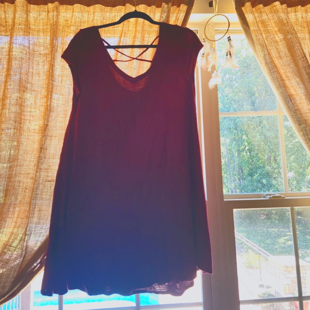 SO Tshirt dress. Women's with crisscross straps